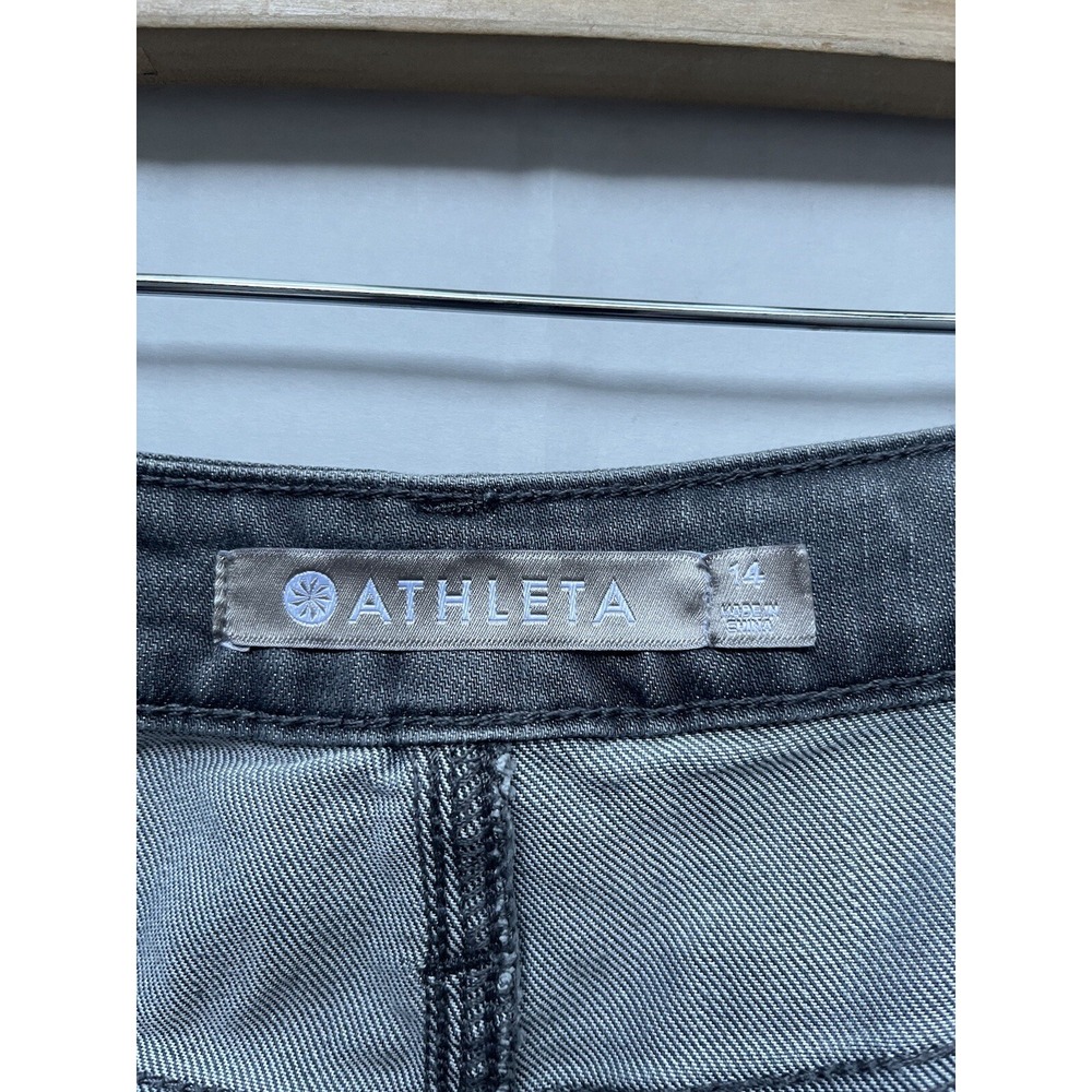 Athleta Women's Grey Wash Denim Sculptek Skinny Leg Mid Rise Jeans Size 14